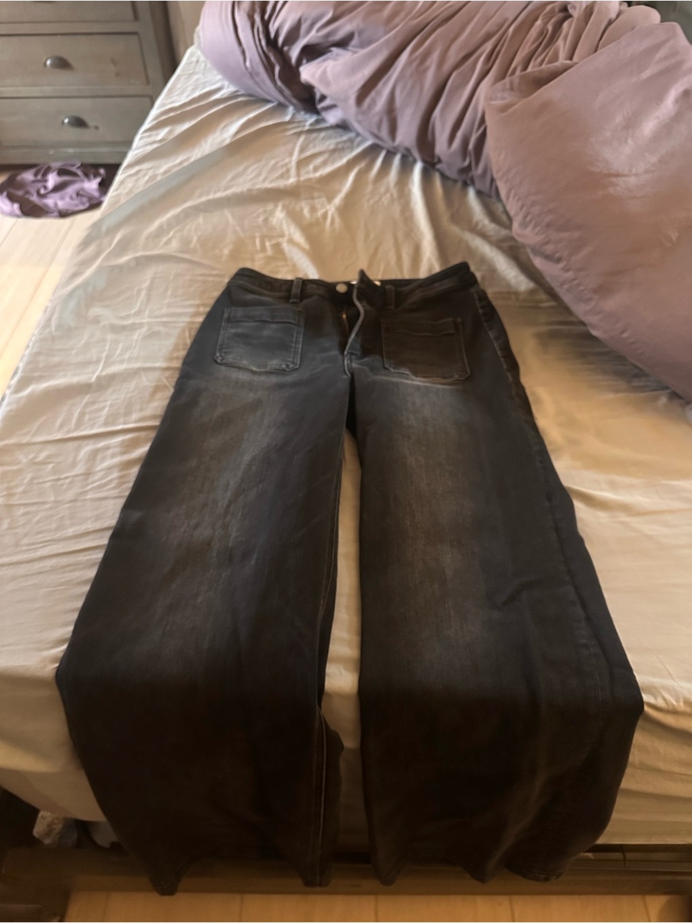 Wide Leg Women's Jeans in Faded Black VERVET size 30